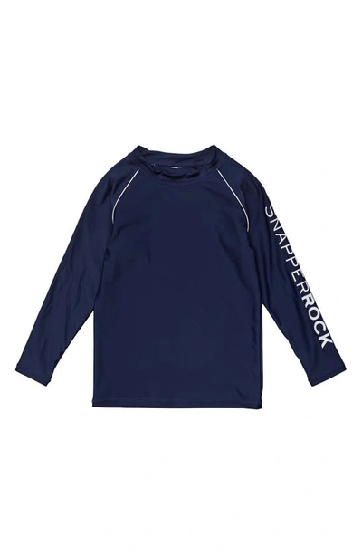 Snapper Rock Boys' Navy Sustainable Long Sleeve Rash Top - Little Kid, Big Kid In Navy
