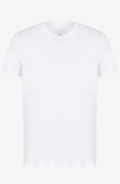 Shop Armani Exchange Crewneck T-shirt In White
