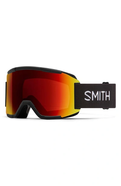 Shop Smith Squad 203mm Chromapop™ Snow Goggles In Black / Chromapop Sun Red