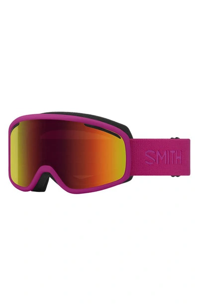 Shop Smith Vogue 154mm Snow Goggles In Fuchsia / Red Sol-x Mirror