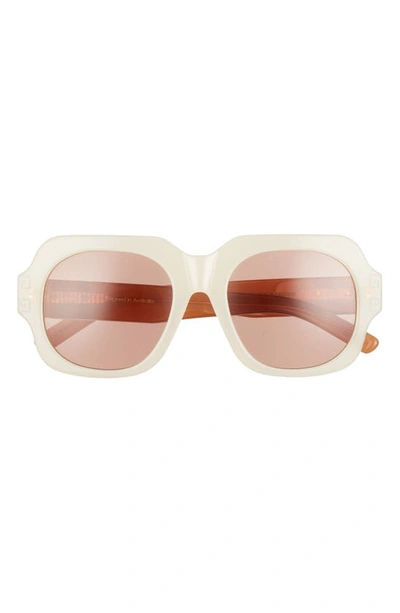 Shop Pared 51.5mm Square Sunglasses In Milk Solid Brown Lenses