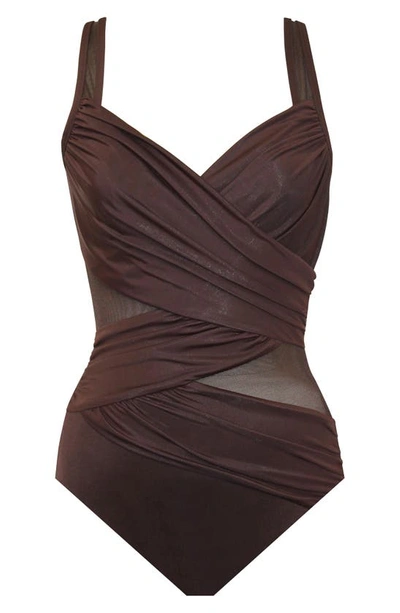 Shop Miraclesuit Network Madero One-piece Swimsuit In Sumatra Brown