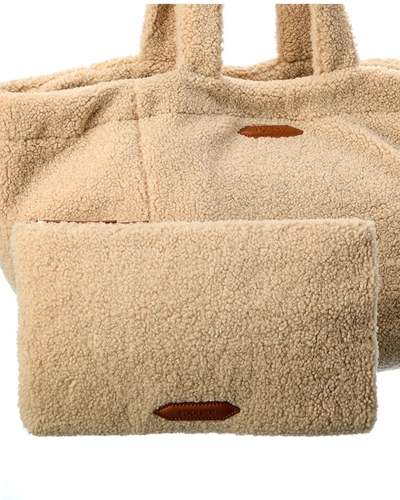 Poolside The Slouchy Teddy Tote & Clutch In Brown