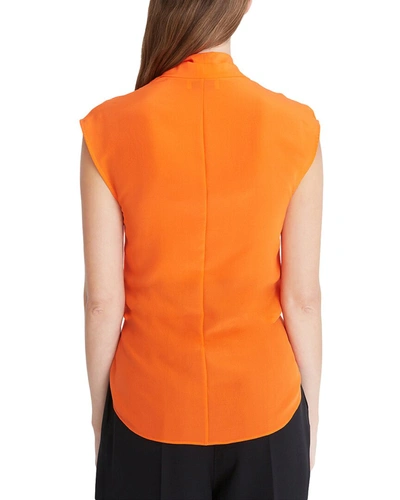 Halston Lola Front-tie Top In Orange
