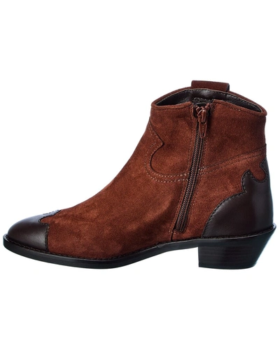 Shop See By Chloé Suede & Leather Bootie In Brown