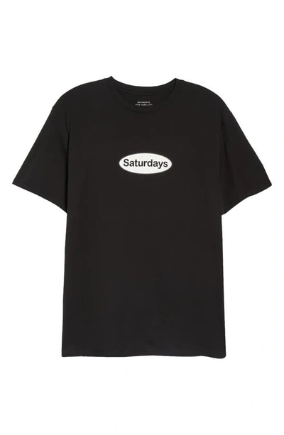 Shop Saturdays Surf Nyc Oval Logo Cotton Graphic Tee In Black
