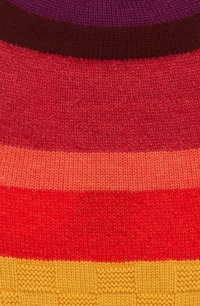 Shop Wales Bonner Mixed Stitch Stripe Merino Wool & Mohair Blend Beanie In Multi