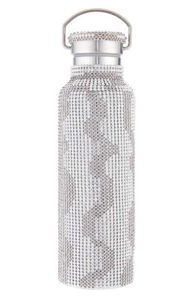 Shop Collina Strada Crystal Embellished Insulated Water Bottle In Wavy Black