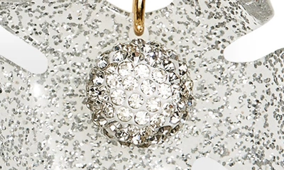 Lele Sadoughi Pave Ball Glitter Lily Drop Earrings In 14k Gold Plated In Silver Glitter