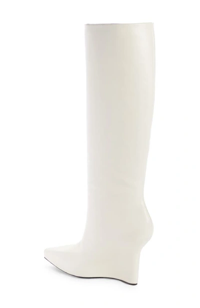 Shop Givenchy G-lock Wedge Knee High Boot In Ivory