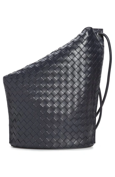 Bottega Veneta Knot Bucket Bag Medium Intrecciato Space in Calfskin Leather  with Silver-tone - US