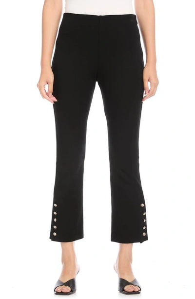 Shop Karen Kane Button Vent Crop Pants In Black