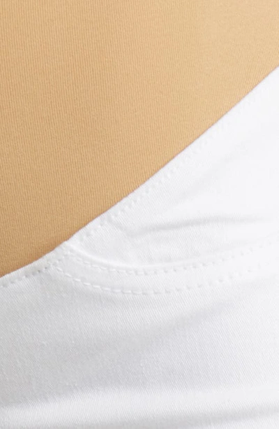Shop 1822 Denim Belly Band Roll Cuff Maternity Denim Shorts In White