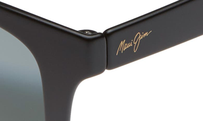 Shop Maui Jim Hana Bay 51mm Polarizedplus2® Square Sunglasses In Matte Black/ Neutral Grey