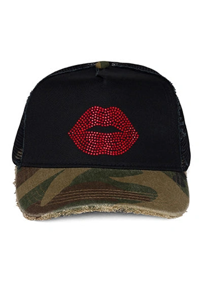 Shop Lauren Moshi Jilly Crystal Red Lip In Black Camo