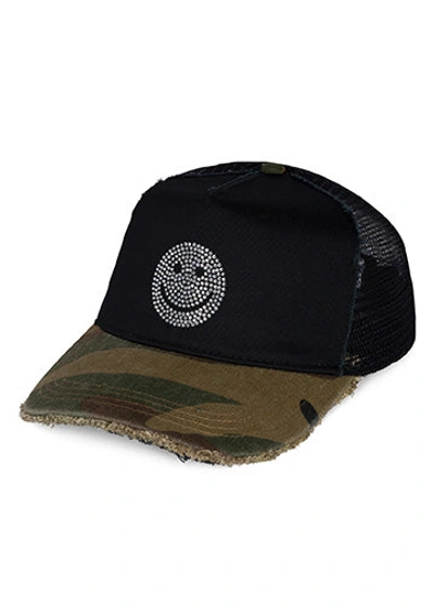 Lauren Moshi Jilly Crystal Smiley In Black Camo
