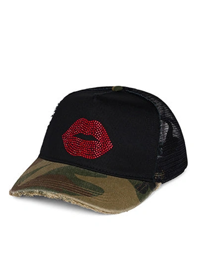 Lauren Moshi Jilly Crystal Red Lip In Black Camo