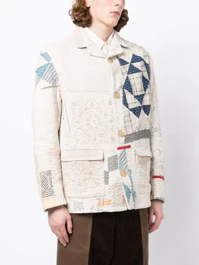 By Walid Patchwork-design Jacket In 白色