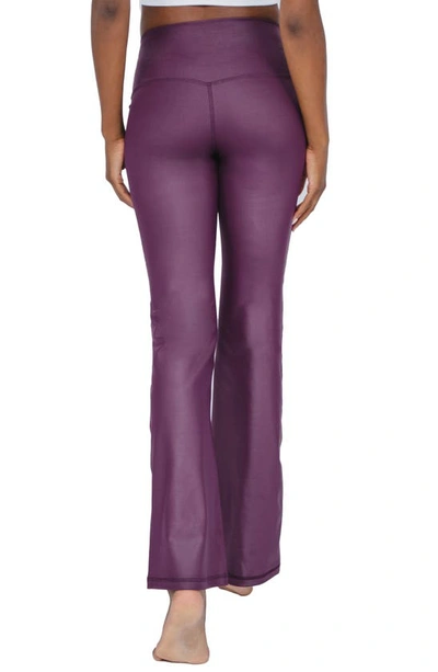 Shop 90 Degree By Reflex Faux Leather Yoga Pants In Potent Purple