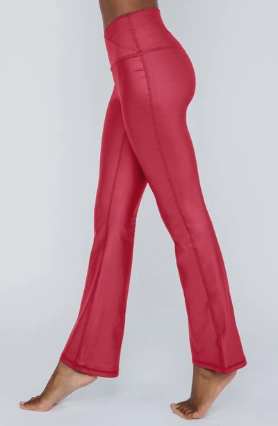 Shop 90 Degree By Reflex Interlink Flared Yoga Pants In Rhubarb
