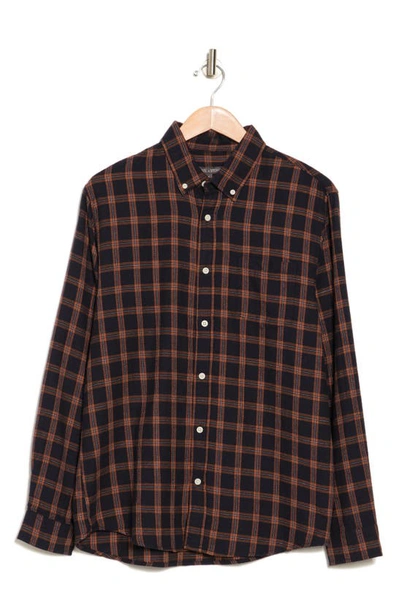 Shop Slate & Stone Plaid Flannel Button-down Shirt In Navy Orange Check
