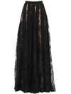 ZUHAIR MURAD Crepe & Lace Skirt, Black