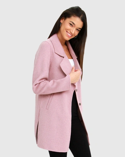 Shop Belle & Bloom Ex-boyfriend Wool Blend Oversized Jacket - Lilac In Pink