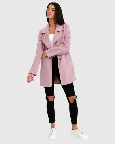 Shop Belle & Bloom Ex-boyfriend Wool Blend Oversized Jacket - Lilac In Pink