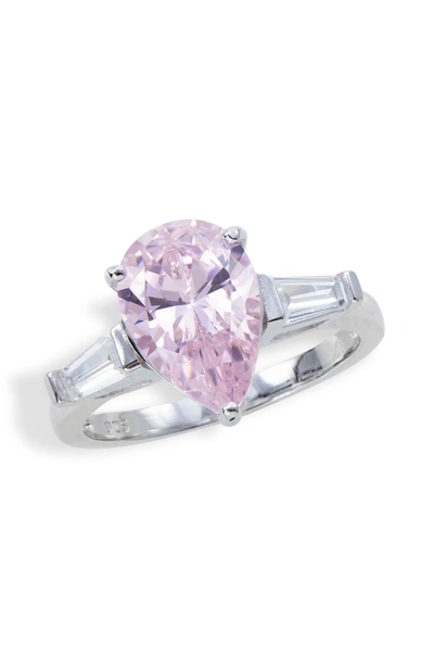 Shop Savvy Cie Jewels Sterling Silver Canary Cz Ring In Pink