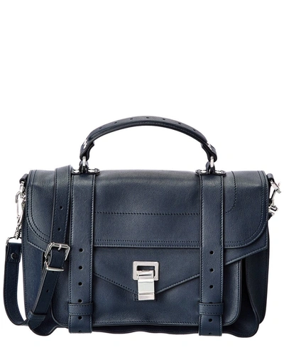 Shop Proenza Schouler Ps1 Medium Leather Shoulder Bag In Blue