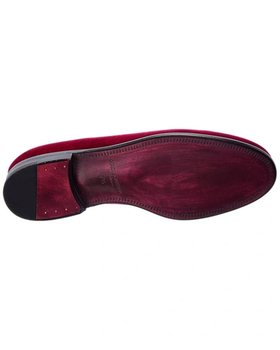Shop Dolce & Gabbana Leonardo Velvet Loafer In Red