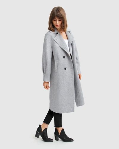 Shop Belle & Bloom Dream Lover Loose Fit Wool Blend Coat - Grey