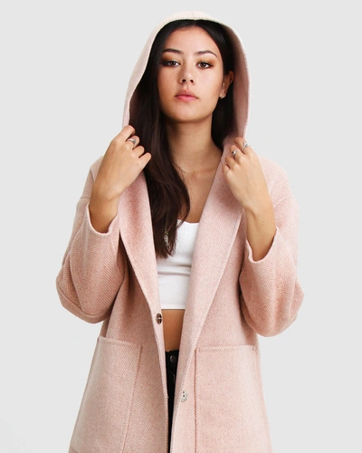 Shop Belle & Bloom Walk This Way Wool Blend Oversized Coat - Blush Pink