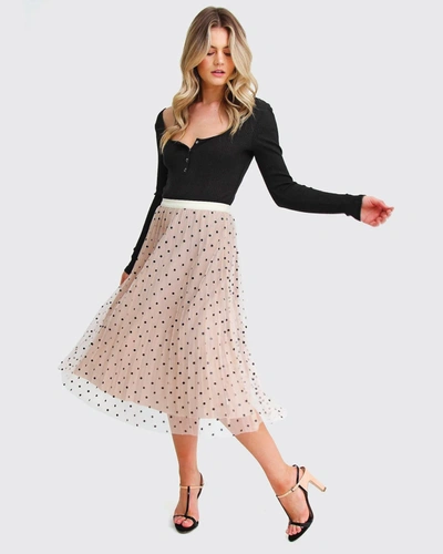Shop Belle & Bloom Mixed Feeling Reversible Skirt - Beige