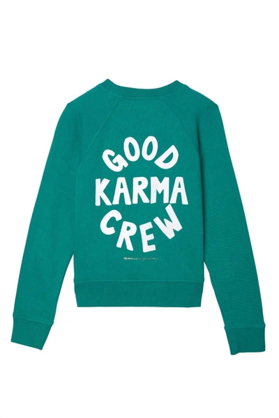 Shop Spiritual Gangster Girl's Karma Bridget Raglan Sweatshirt In Verde In Green