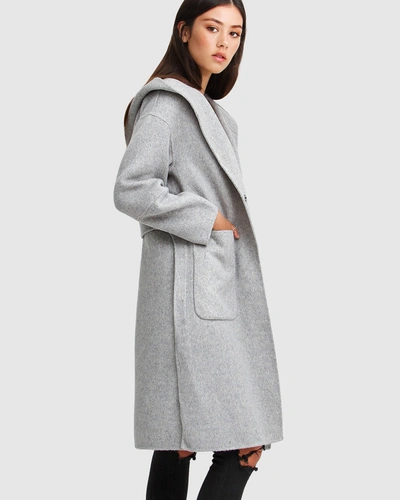 Shop Belle & Bloom Walk This Way Wool Blend Oversized Coat - Grey