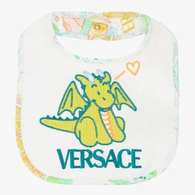 Shop Versace Baby Boys Blue Dragon Bib