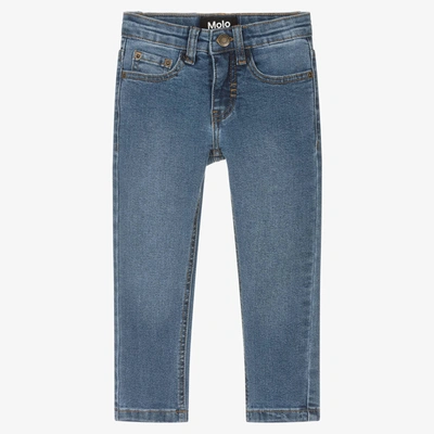Shop Molo Boys Blue Denim Cotton Jeans