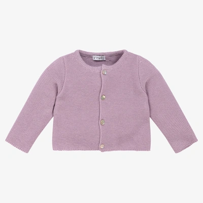 Shop Mebi Girls Lilac Purple Knitted Cotton Cardigan