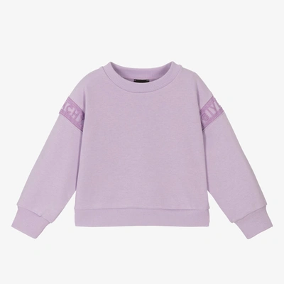 Shop Givenchy Girls Purple 4g Logo Sweatshirt