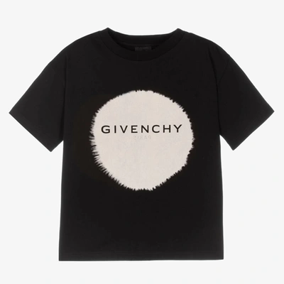 Shop Givenchy Boys Black Tie Dye Logo T-shirt
