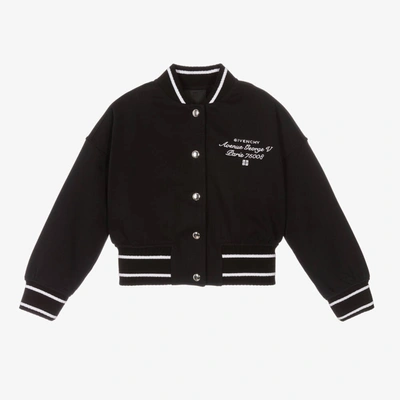 Shop Givenchy Girls Black Varsity Jacket