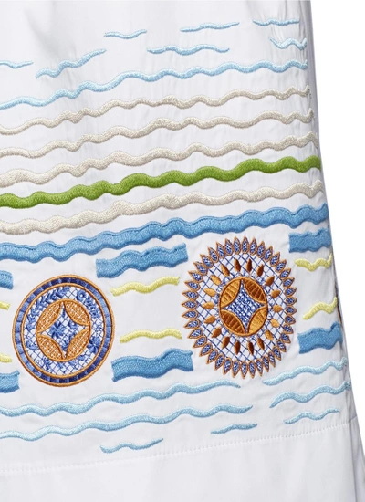 Shop Peter Pilotto 'iris' Kaleidoscope Wave Embroidery Midi Skirt