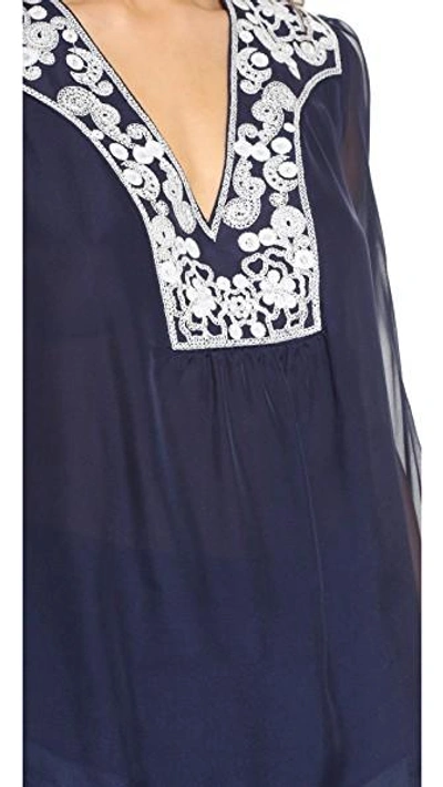 Shop Diane Von Furstenberg Dvf Embellished Maslyn Top In Midnight