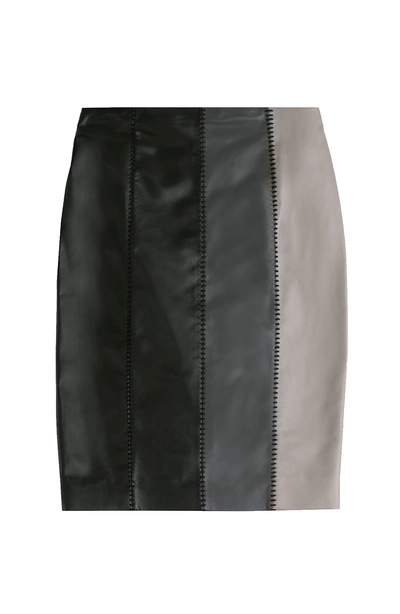 Paule Ka Leather Skirt In Multicolored