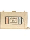 ANYA HINDMARCH Batteries not included print imperial clutch,METAL100%