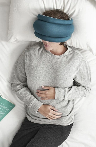 Ostrichpillow ® Light Reversible Travel Pillow In Sleepy Blue