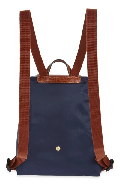 Shop Longchamp Le Pliage Nylon Canvas Backpack In Marine