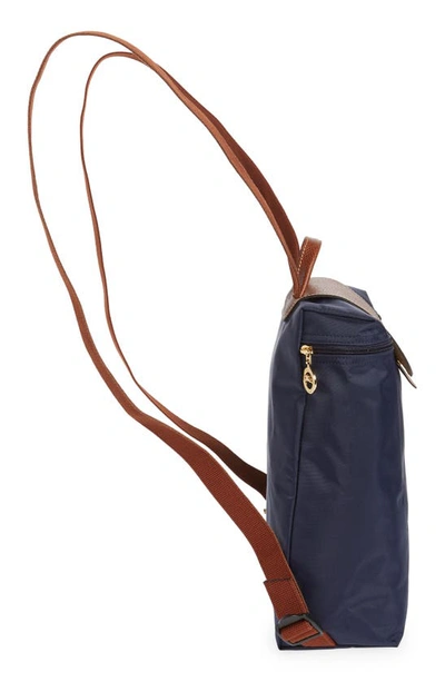Shop Longchamp Le Pliage Nylon Canvas Backpack In Marine