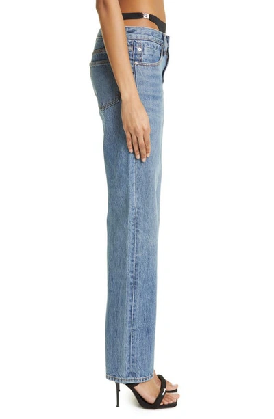 Shop Alexander Wang Low Waist Bikini Layer Straight Leg Jeans In Vintage Medium Indigo